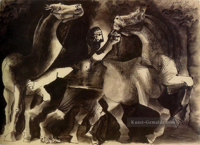 Chevaux et personnage 1939 Kubismus Pablo Picasso Ölgemälde